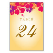 Luau/Hawaii Wedding Table Number Kaart (Achterkant)