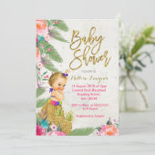 Luau Hawaiian Baby shower Invitation Kaart (Staand voorkant)