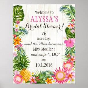 Luau Hawaiian Beach Rustic Wedding Vrijgezellenfee Poster