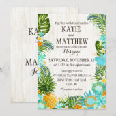Luau Hawaiian Beach Rustieke bruiloft Kaart (Voorkant / Achterkant)