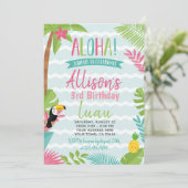Luau Hawaiian Birthday Uitnodiging (Staand voorkant)