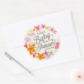 Luau Hawaiian Lei Rustic Baby shower Étiquette (Enveloppe)