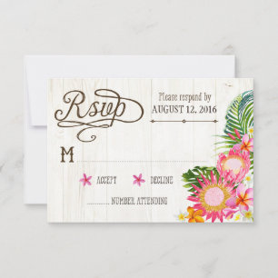 Luau Hawaiian Mariage Beach Rustic Beach Carte RSV
