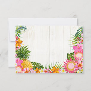 Luau Hawaiian Mariage Beach Rustic Beach Carte RSV