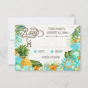 Luau Hawaiian Mariage Beach Rustic Beach Carte RSV