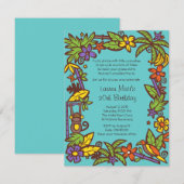 Luau Hawaiian Party Kaart (Voorkant / Achterkant)
