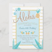 Luau, Hawaiian Pineapple Party Invitations (Devant)