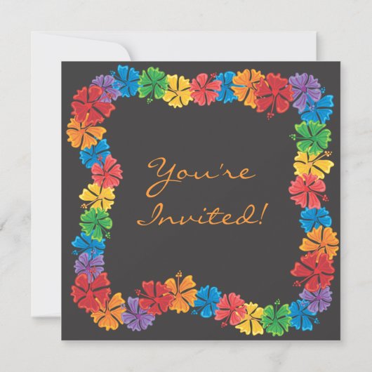 Luau Hawaiian Pool Party Invitation Card (Dos)