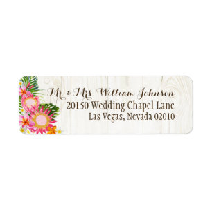 Luau Hawaiian Rustic Beach Étiquettes de mariage