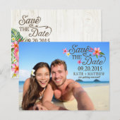 Luau Hawaiian Rustic Beach Save the Date Aankondigingskaart (Voorkant / Achterkant)