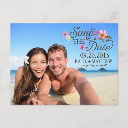 Luau Hawaiian Rustic Beach Save the Date Aankondigingskaart (Voorkant)