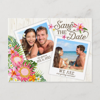 Luau Hawaiian Rustic Beach Save the Date Aankondigingskaart
