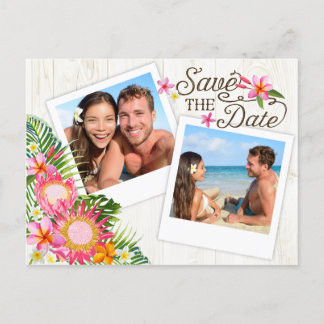 Luau Hawaiian Rustic Beach Save the Date Aankondigingskaart