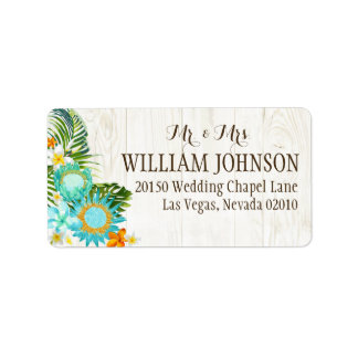 Luau Hawaiian rustieke strand bruiloft label