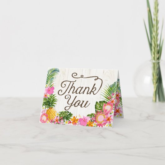 Luau Hawaiian rustieke strand dank u kaart (Voorkant)