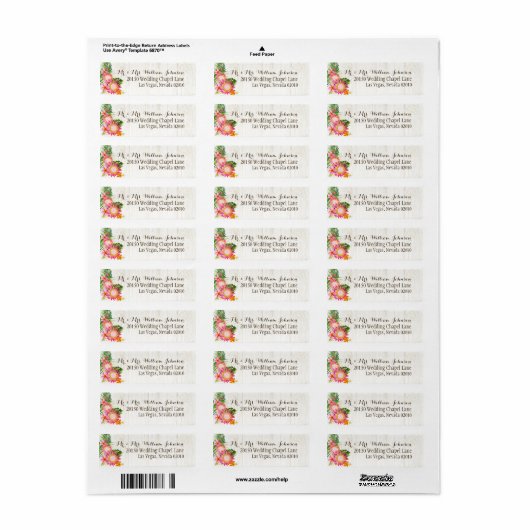 Luau Hawaiian rustieke strand trouwlabels Etiket (Full Sheet)