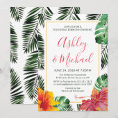 Luau Hawaiian Tropical Rehearsal Dinner Invitation Kaart (Voorkant / Achterkant)