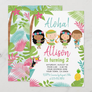 Luau Hawaiian Verjaardag Kaart