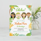 Luau Hawaiian Verjaardag Kaart (Staand voorkant)