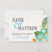 Luau Hawaiian Wedding Beach rustieke strand RSVP-k RSVP Kaartje (Achterkant)