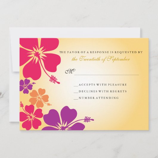 Luau/Hawaiian Wedding RSVP Kaart (Voorkant)