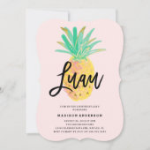 Luau in roze partijuitnodiging kaart (Voorkant)