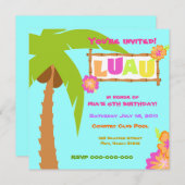 Luau Invitation Blue (Devant / Derrière)