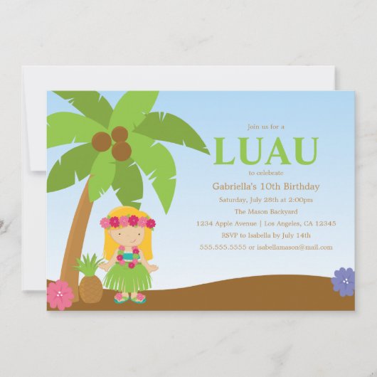 Luau | Invitation de parti (Devant)