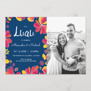 Luau Invite - Hawaiian Tropical Party w/Photo Kaart