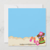 Luau Met Girl en Tiki Square Birthday Invitation Kaart (Achterkant)