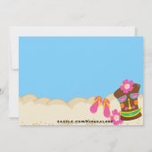 Luau met Kinder en Tiki verjaardagsuitnodiging Kaart (Achterkant)