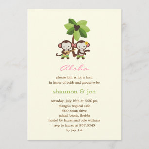 Luau Monkeys Engagement Party of Shower Invitation Kaart