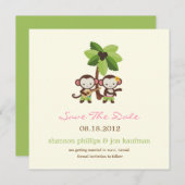 Luau Monkeys redden de datum bekendmaking Save The Date (Voorkant / Achterkant)