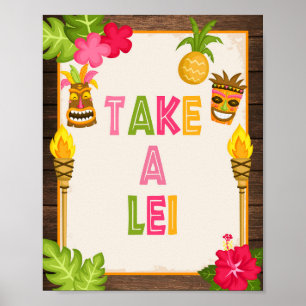Luau Pak een Lei Bord Poster