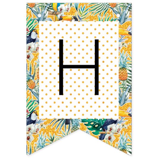 Luau Party Banner | Toucans & Ananas (Tweede vlag)