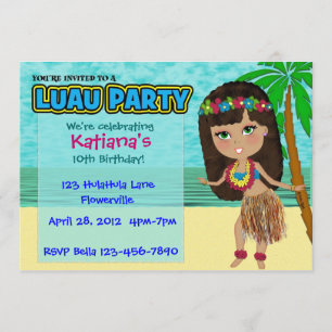 Luau Party Custom Invitation Kaart