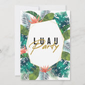 Luau Party Modern Gold Tropical Hawaiian Birthday Kaart (Achterkant)