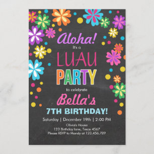 Luau party nodigde Tropical Birthday Aloha uit Kaart