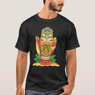 Luau Party Surfboard Polynesisch Standbeeld Tiki M T-shirt