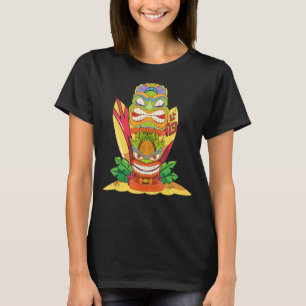 Luau Party Surfboard Polynesisch Standbeeld Tiki M T-shirt