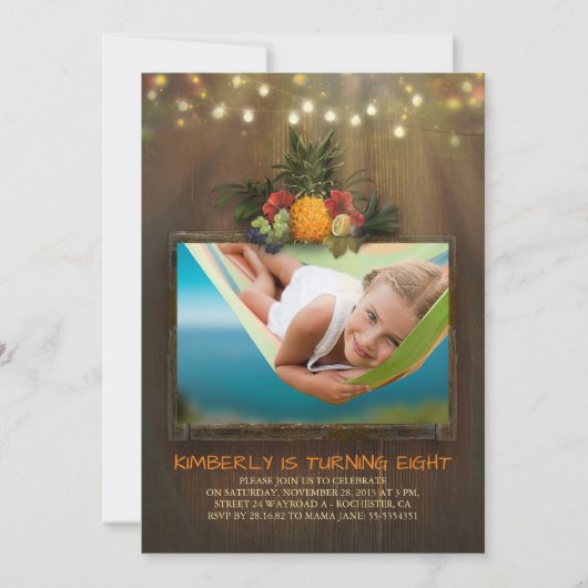 Luau Pineapple Beach String Lights Kaart (Voorkant)