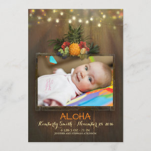 Luau Pineapple Tropical Newborn Baby Foto geboorte Aankondiging