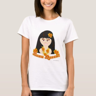 Luau Queen Cute Cartoon BBQ Girl T-shirt