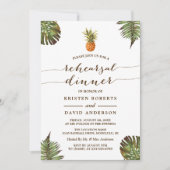 Luau Rehearsal Dinner | ananas van tropische blade Kaart (Voorkant)