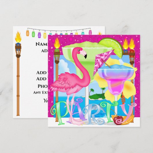 Luau / Strandfeest Kaart (Voorkant / Achterkant)