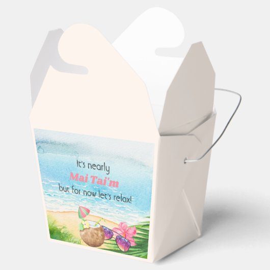 Luau Summer Beach Funny My Time Baby shower Bedankdoosjes (Geopend)