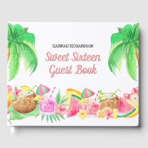 Luau Sweet 16 Hawaïaans Themafeest Custom Gastenboek