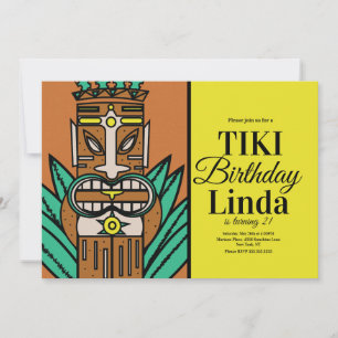 Luau Tiki Jungle Verjaardagsfeestje Kaart