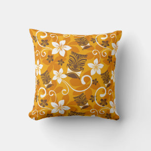 LUAU TIKI-PATROON (ORANJE) KUSSEN