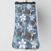 LUAU TIKI PATTERN (BLAUW) GOLFHEADCOVER (Draai 90)